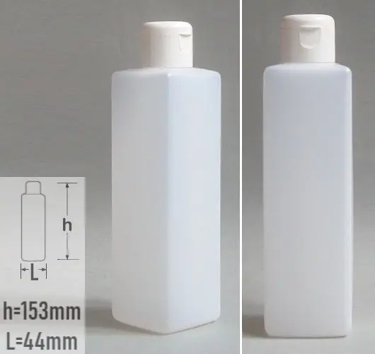 Sticla plastic 200ml culoare natur semitransparent cu capac flip-top alb